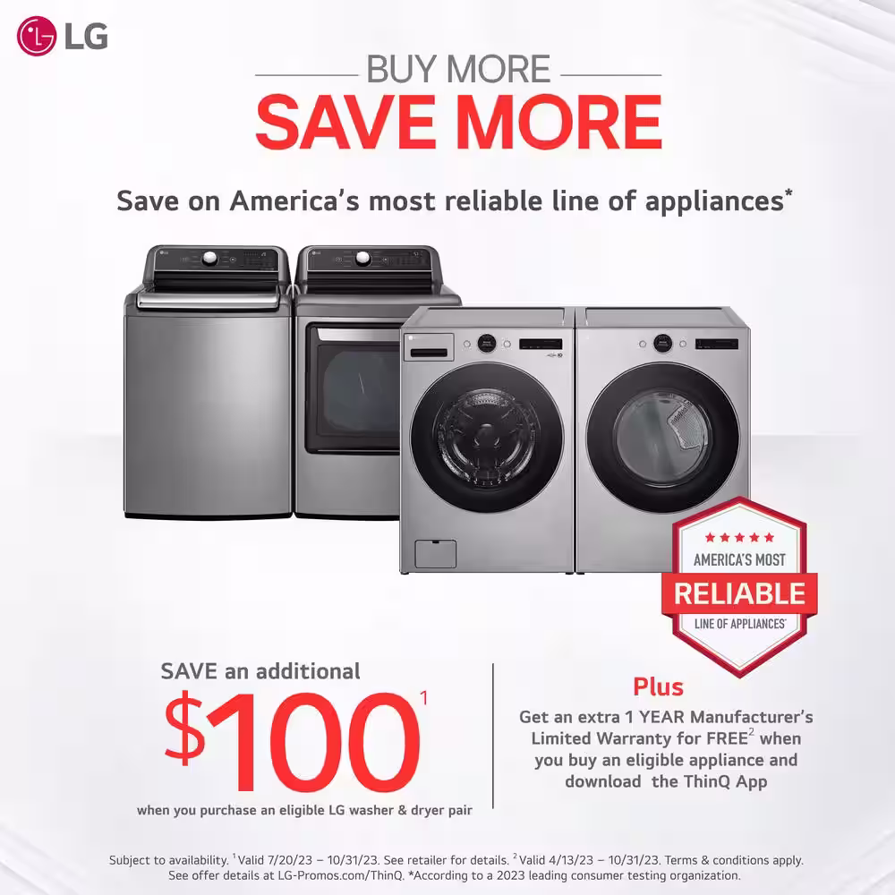LG 7.4 Cu. Ft. Vented SMART Stackable Gas Dryer in White with TurboSteam and Sensor Dry Technology