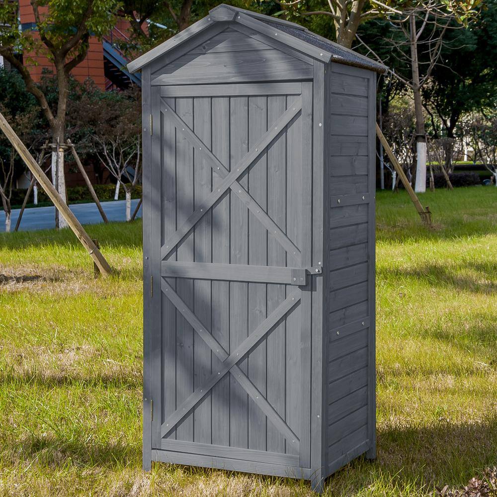 None 2.1 ft. W x 1.5 ft. D Storage Wood Shed Tool Organizer with Workstation and Lockable Door Coverage Area (3.15 sq. ft.)