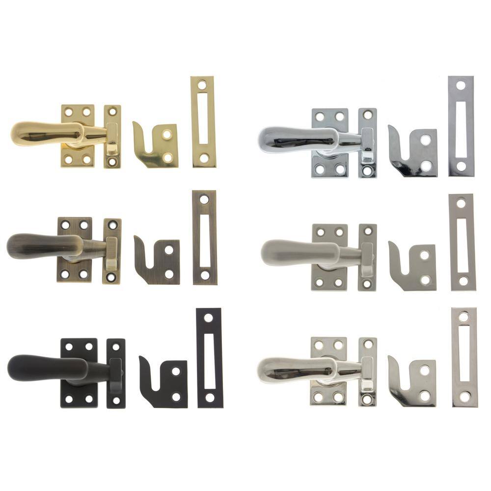 idh by St. Simons Polished Solid Brass Large Window Sash Lock with Casement Fastener