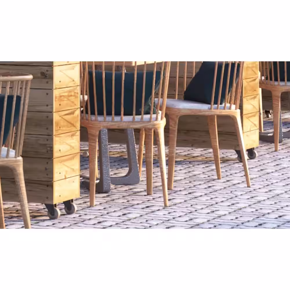 Ejoy 40 in. x 12 in. x 36 in. Rolling Carbonized Wood Planter Barrier