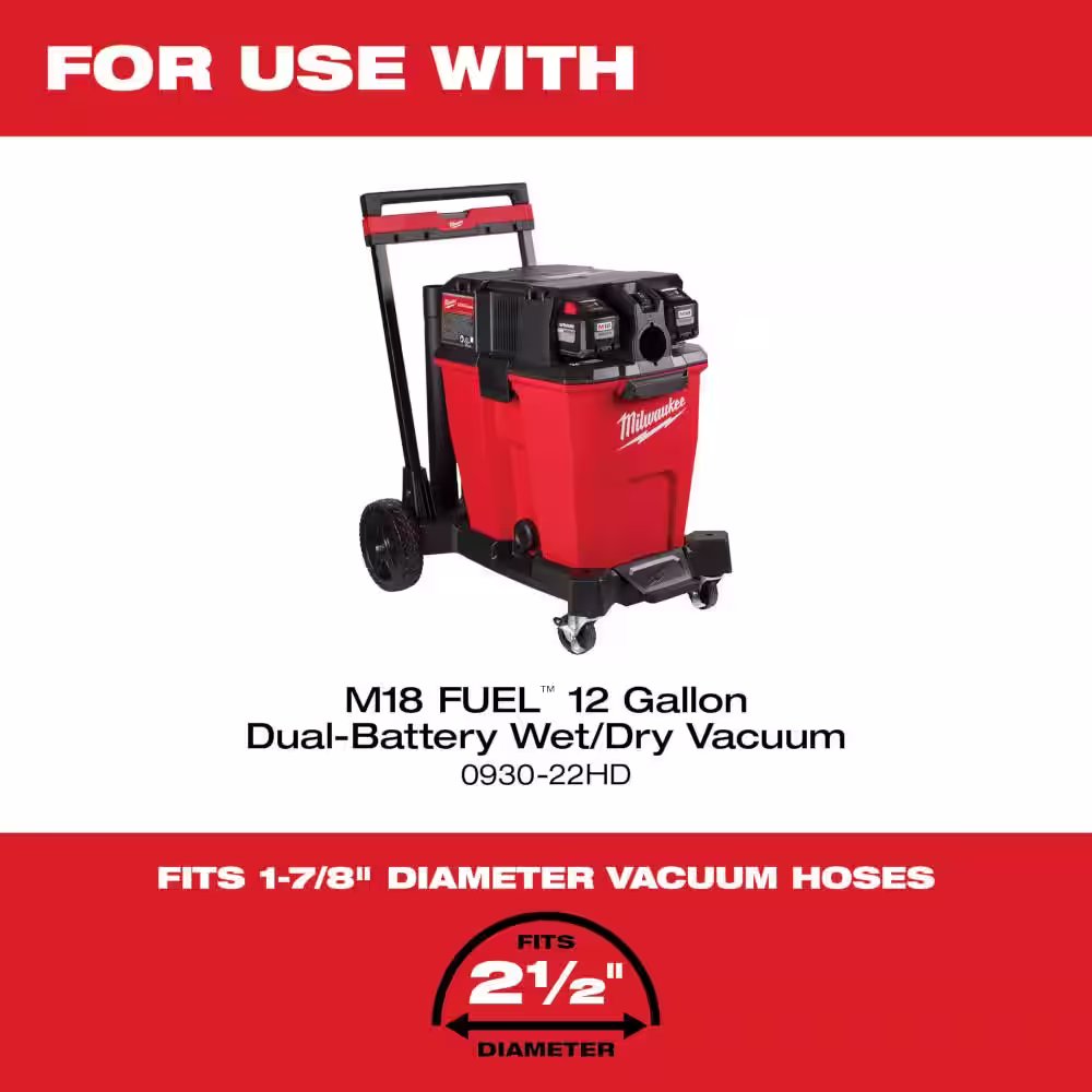 Milwaukee 2-1/2 in. Floor Utility Nozzle for Wet/Dry Shop Vacuums (1-Piece)