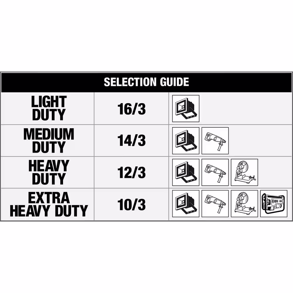 Yellow Jacket 50 ft. 14/3 SJTW Outdoor Medium-Duty Lock Jaw Extension Cord