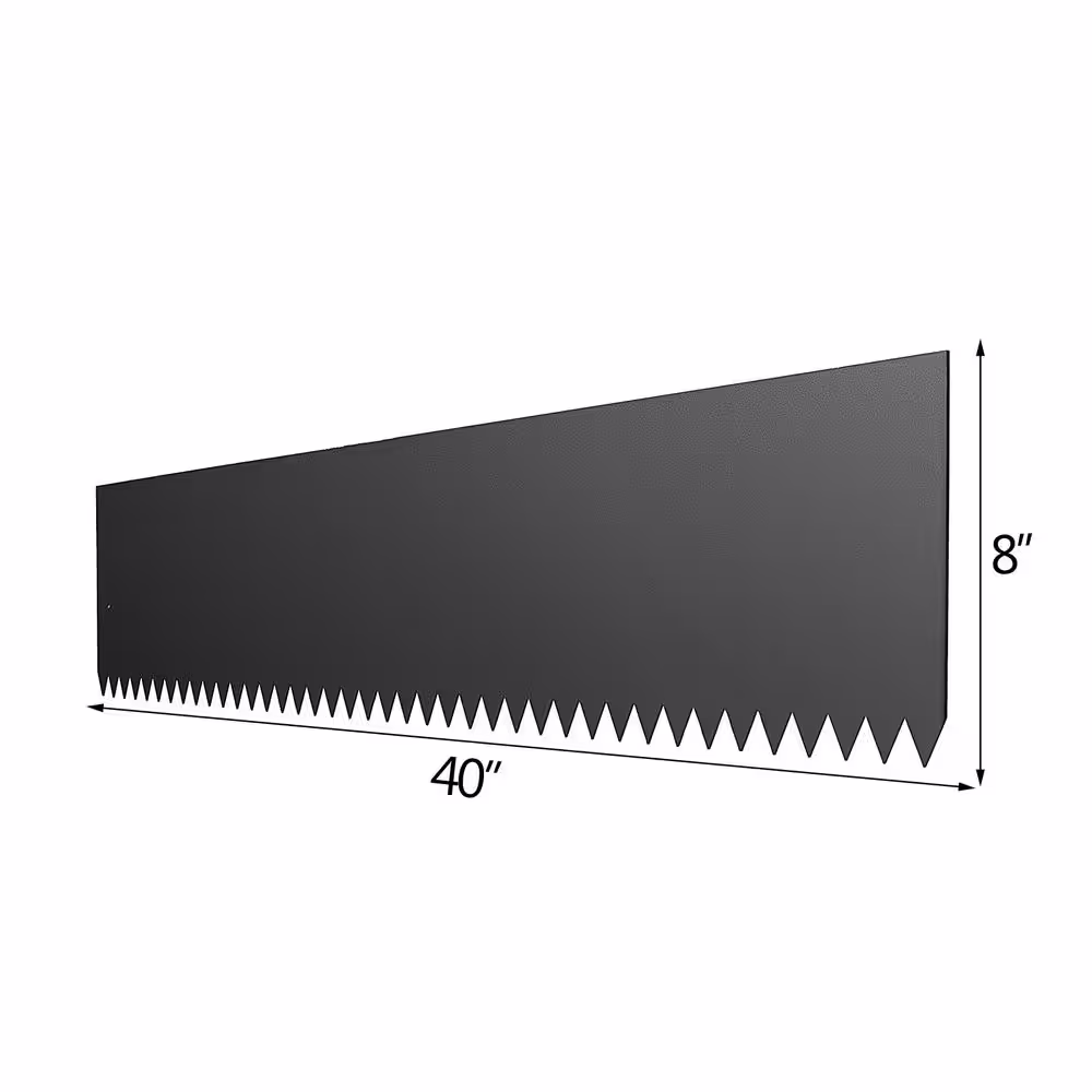 VEVOR 40 in. x 8 in. Black Steel Lawn Edging Garden Edging Landscape Edging Garden Border Edging for Landscaping (6-Pieces)
