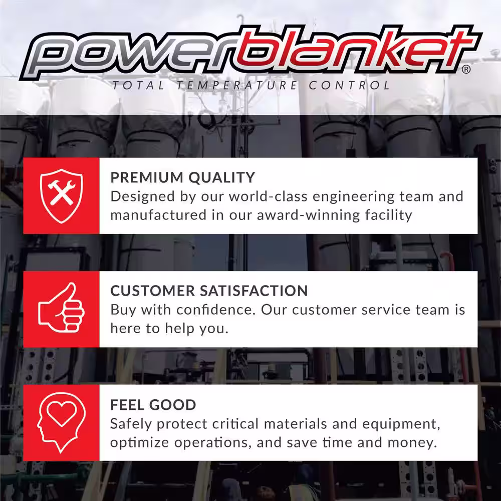 POWERBLANKET 500 Gal. Gas Propane Cylinder Tank Heater, Fixed Temp 90F, Increase Gas Flow Performance in Cold Temperatures