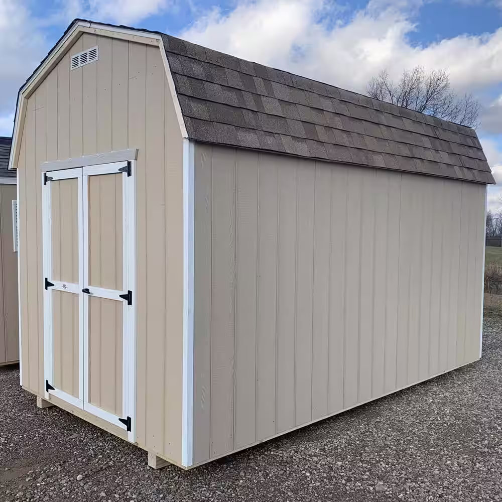LITTLE COTTAGE CO. Value Gambrel 10 ft. x 12 ft. Wood Storage Building Precut Kit with 6 ft. Sidewalls