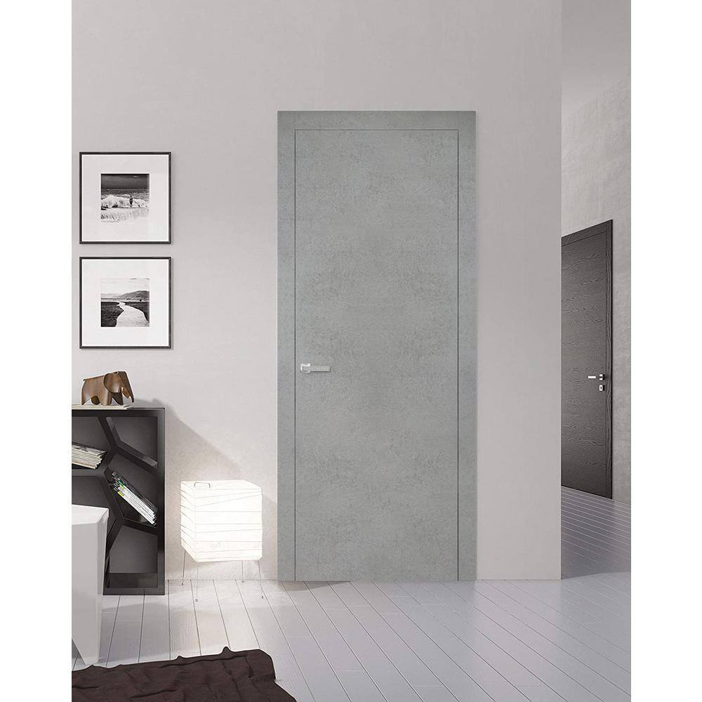 Sartodoors 0010 32 in. x 80 in. Flush No Bore Concrete Finished Pine Wood Interior Door Slab with Hardware