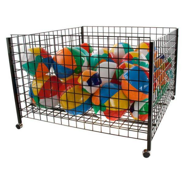 Econoco 32 in. H x 48 in. W x 48 in. D Black Metal Cube Storage Bin