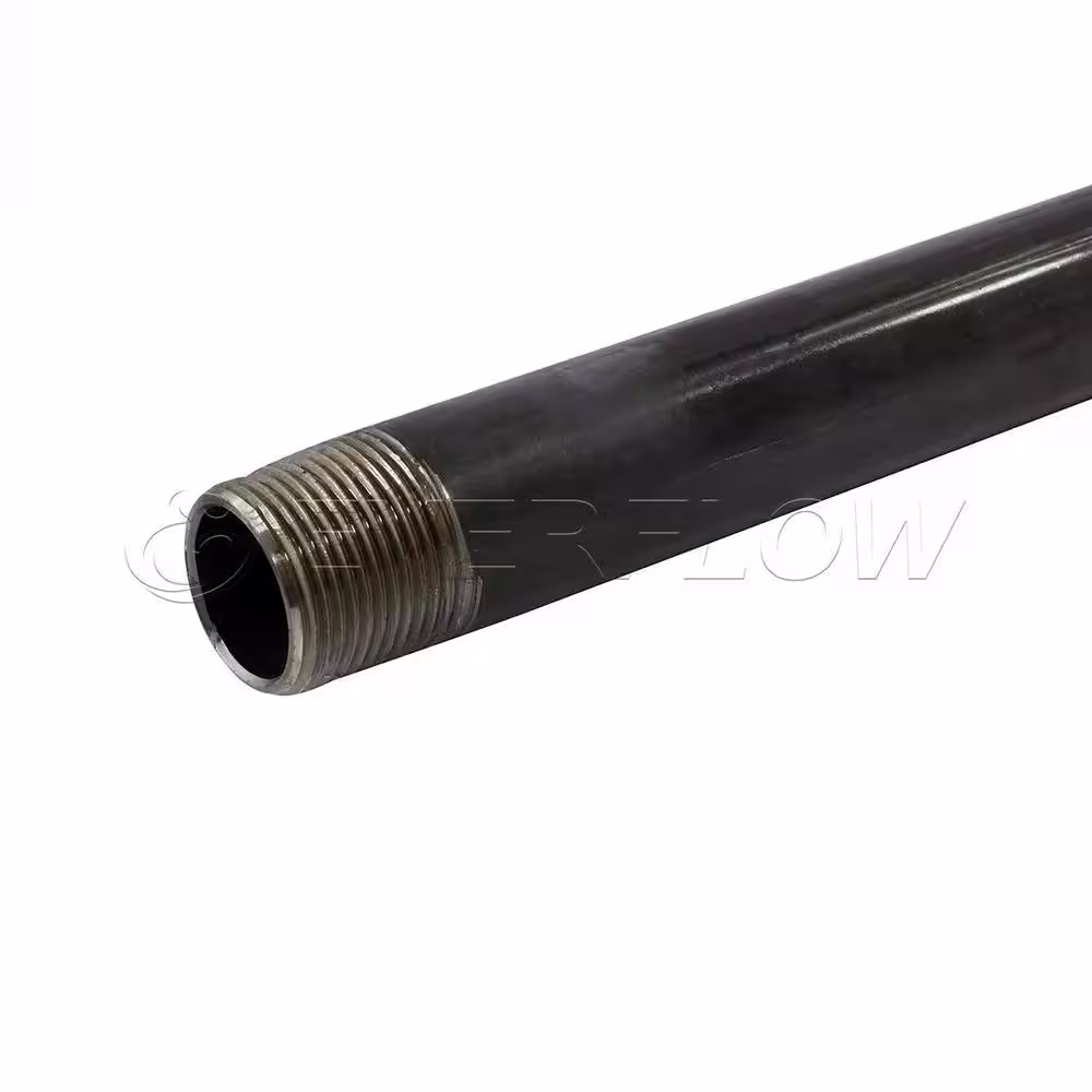 The Plumber's Choice 1-1/2 in. x 2 ft. Black Steel Pipe
