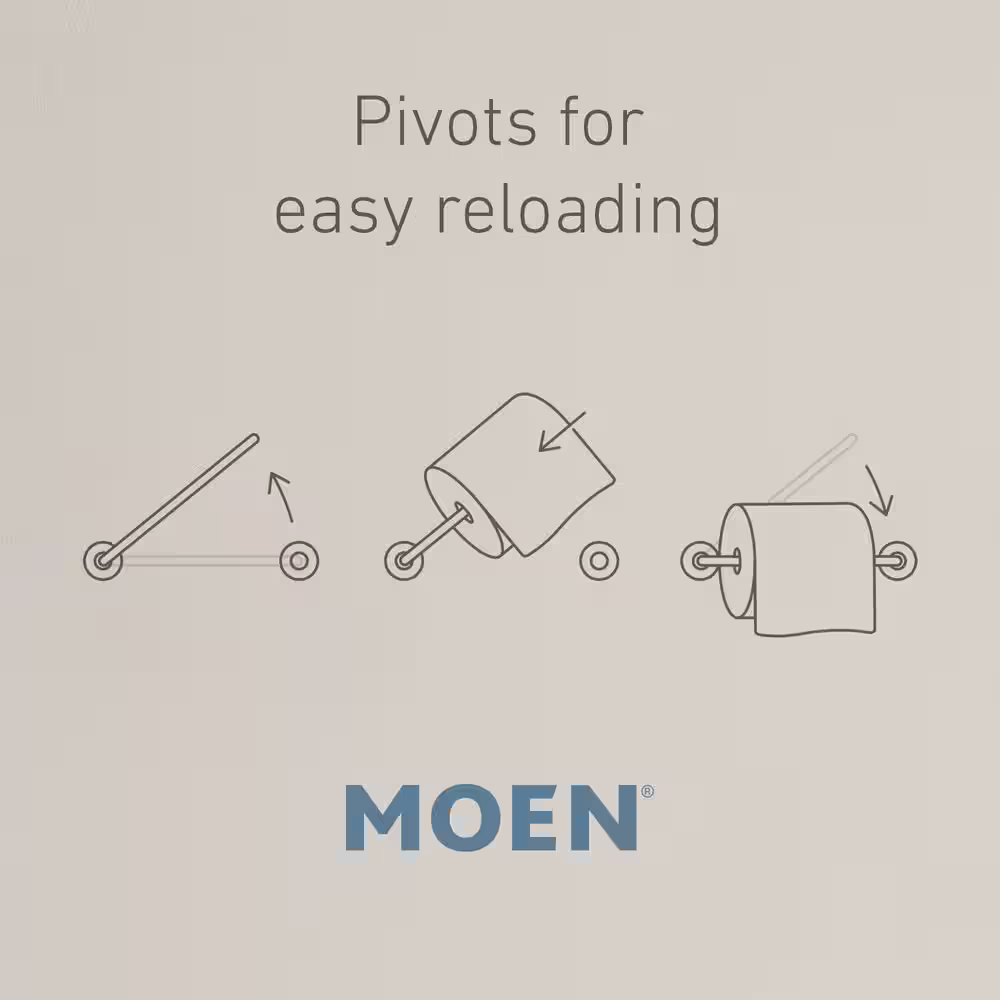 MOEN Voss Pivoting Double Post Toilet Paper Holder in Brushed Gold