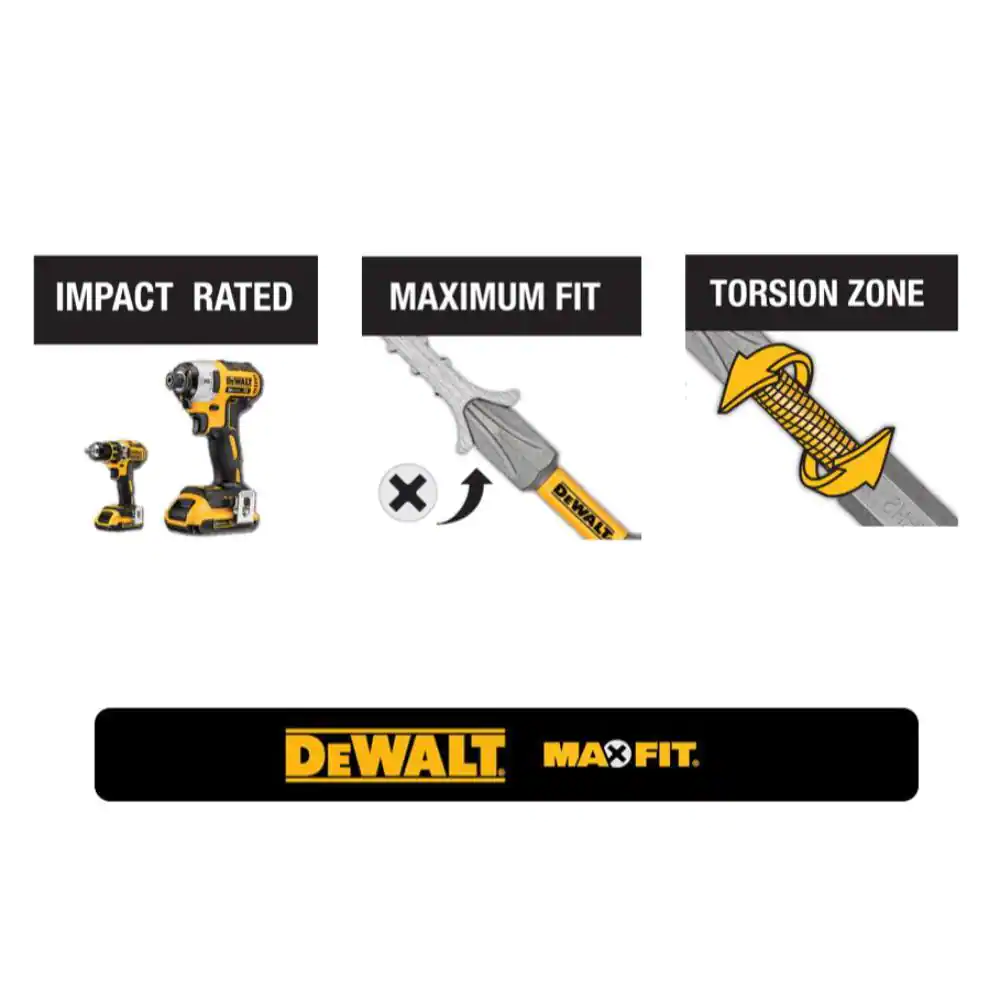 DEWALT MAXFIT Impact Rated 2 in. #2 Philips Steel Screwdriver Drill Bit (2-Piece)