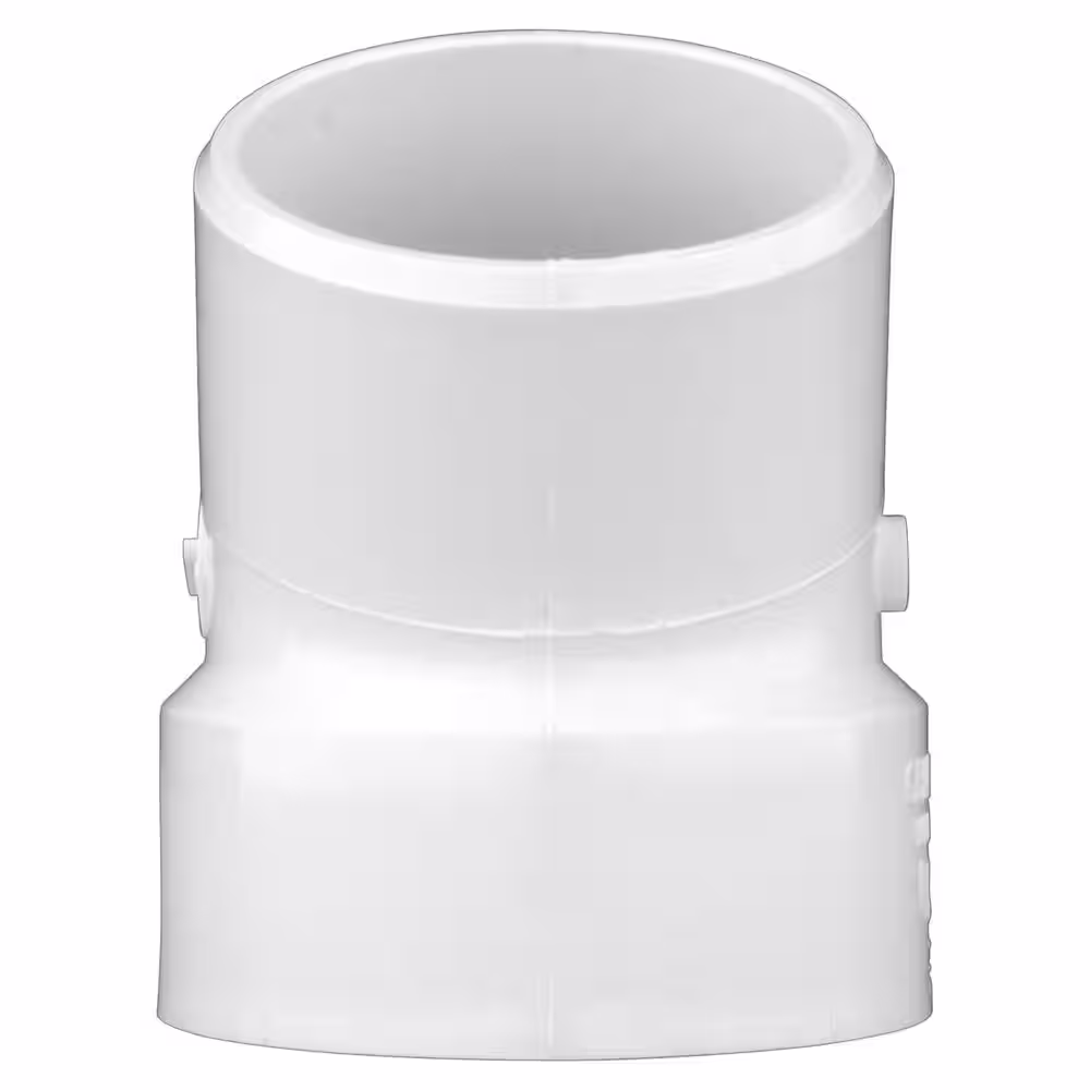 Charlotte Pipe 4 in. PVC DWV 22-1/2-Degree SPG x Hub Street Elbow Fitting