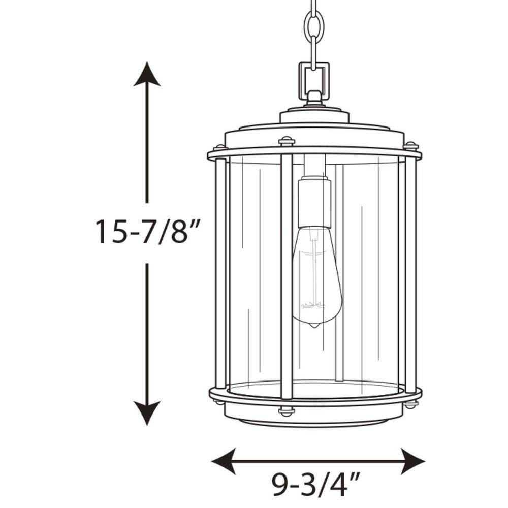 Progress Lighting Laine Collection Architectural Bronze 1-Light Outdoor Hanging Lantern