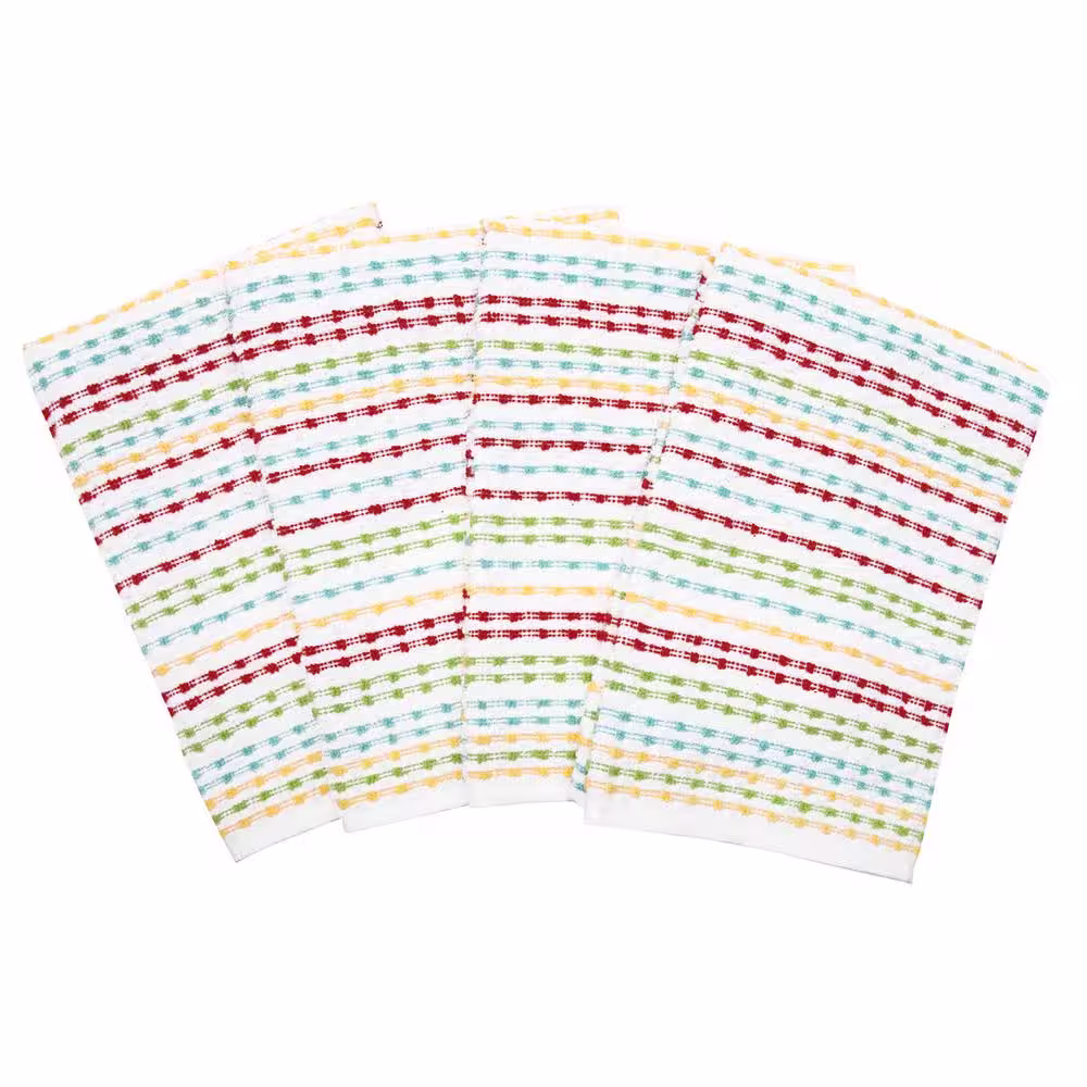 RITZ Multicolor Pebble Cotton Terry Bar Mop Kitchen Towel Set of 4