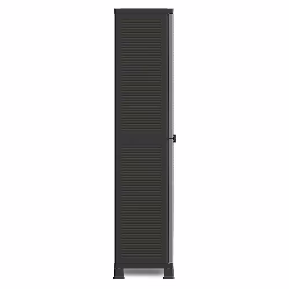 None PRESTIGE Gray 3-Shelf Lockable Utility Storage Cabinet