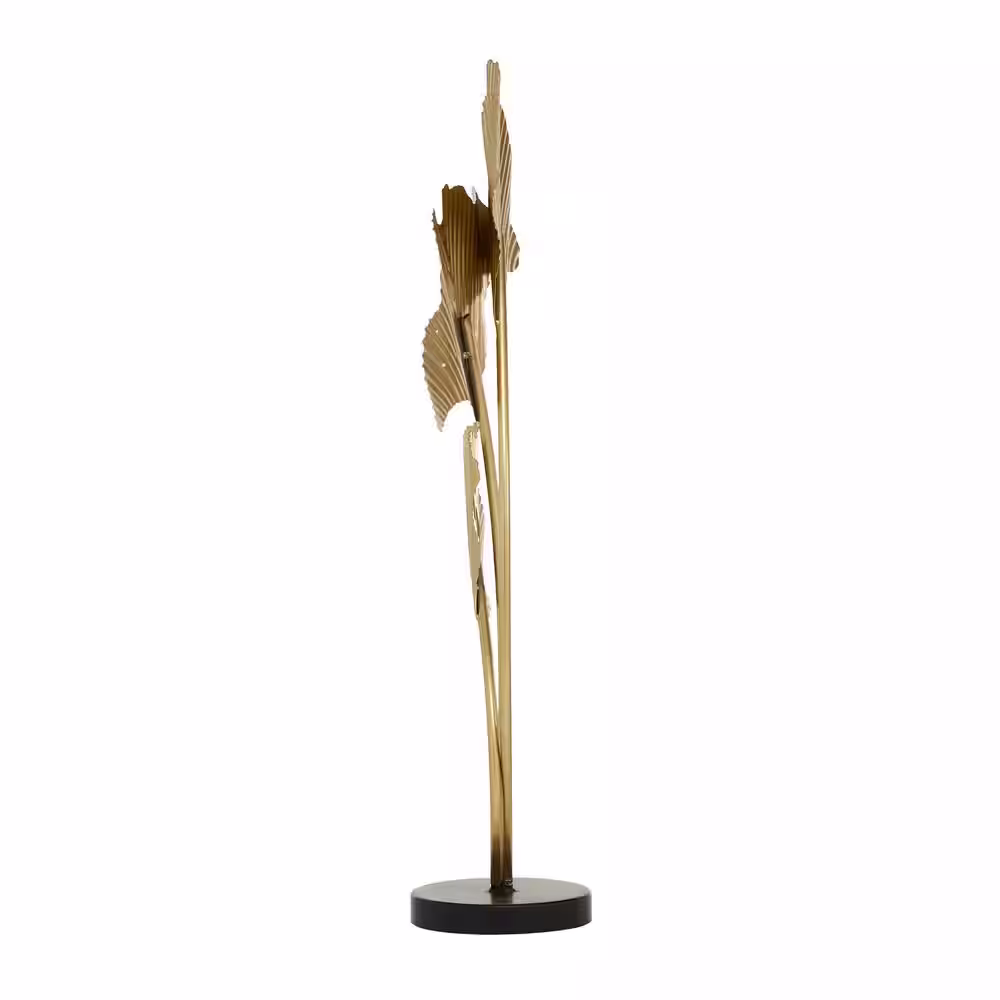 Litton Lane White Metal Leaf Sculpture