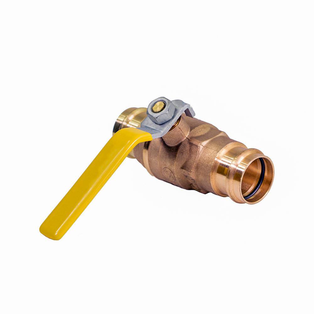 The Plumber's Choice 1-1/4 in. Brass Double-O-Ring Press Ball Valve (Pack of 5)