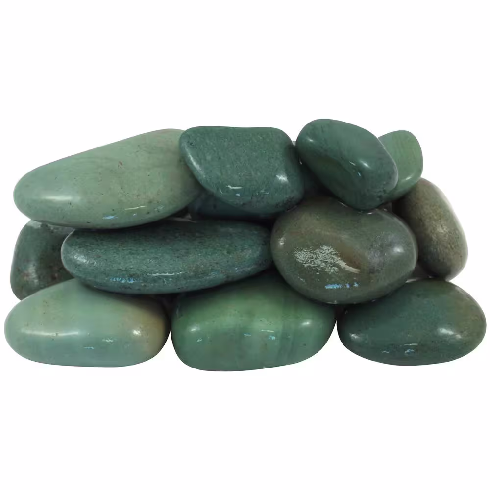 Rain Forest 0.4 cu. ft. 1 in. x 3 in. Tahiti Green Beach Pebbles