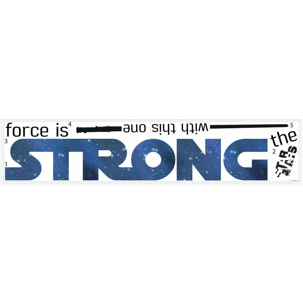 RoomMates 5 in. W x 11.5 in. H Star Wars Classic the Force is Strong 6-Piece Peel and Stick Wall Decal