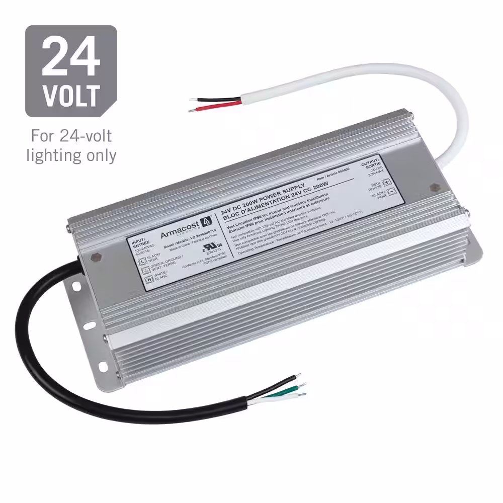 Armacost Lighting 200-Watt 24-Volt DC LED Transformer Standard Power Supply