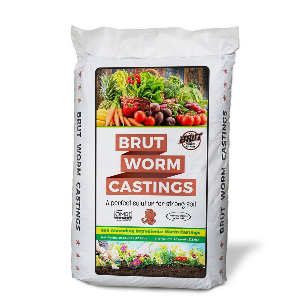 None Organic Worm Castings Soil Builder, 30 Pound Bag (10-Pack)