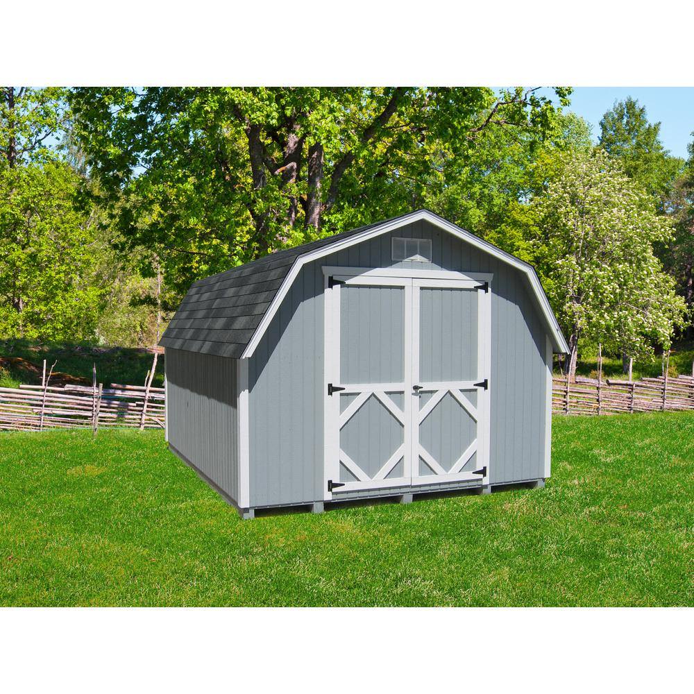 LITTLE COTTAGE CO. Classic Gambrel 12 ft. W x 24 ft. D Wood Shed Precut Kit with 4 ft. Sidewalls without Floor (288 sq. ft.)