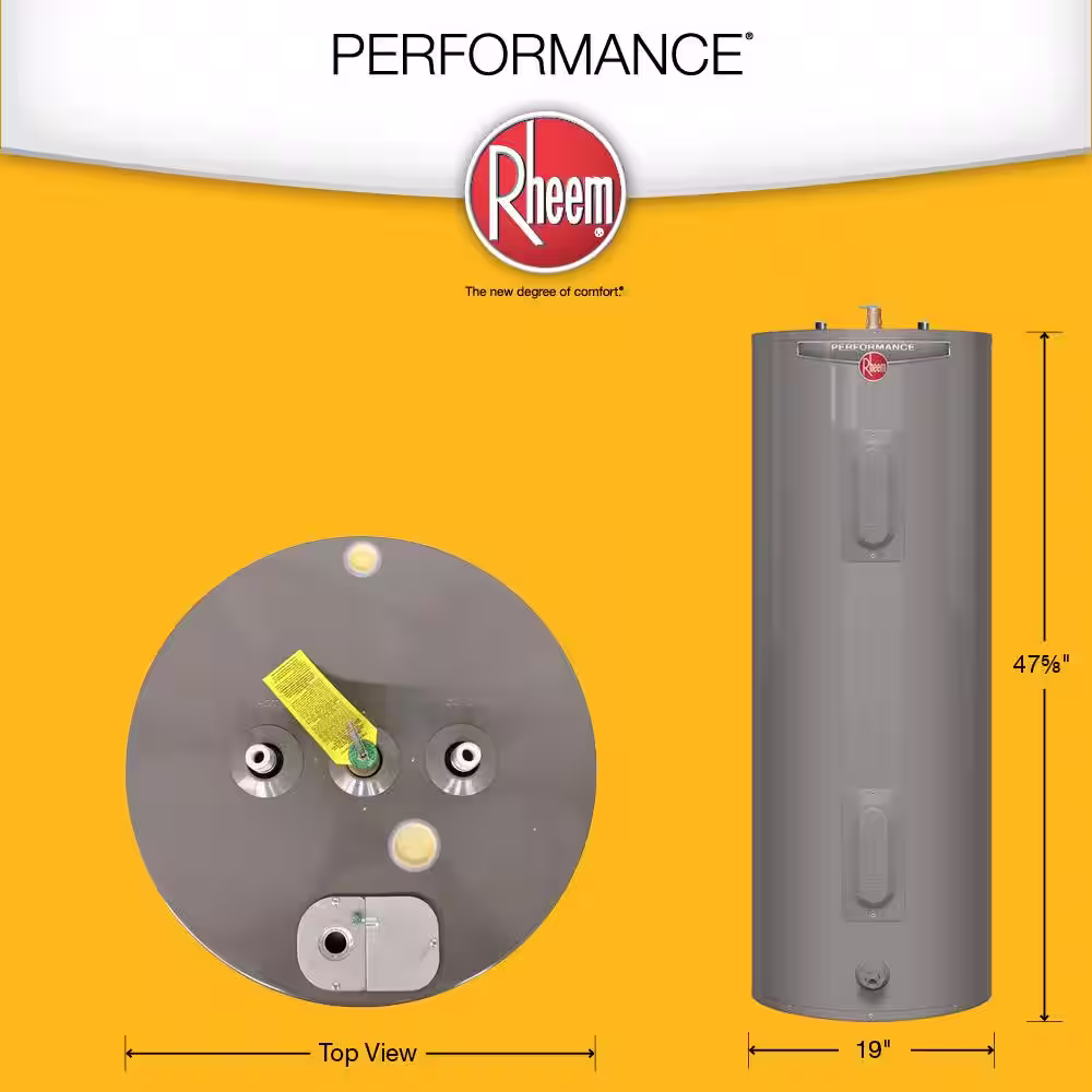 Rheem Performance 30 gal. 3800-Watt Elements Residential Tall Electric Water Heater, 6-Year Tank Warranty and 240-Volt