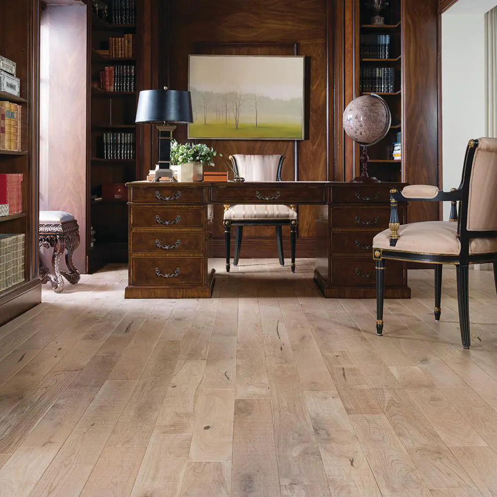 Malibu Wide Plank Point Reyes French Oak 3/4 in. T x 5 in. W Water Resistant Distressed Solid Hardwood Flooring (22.6 sq. ft./case)
