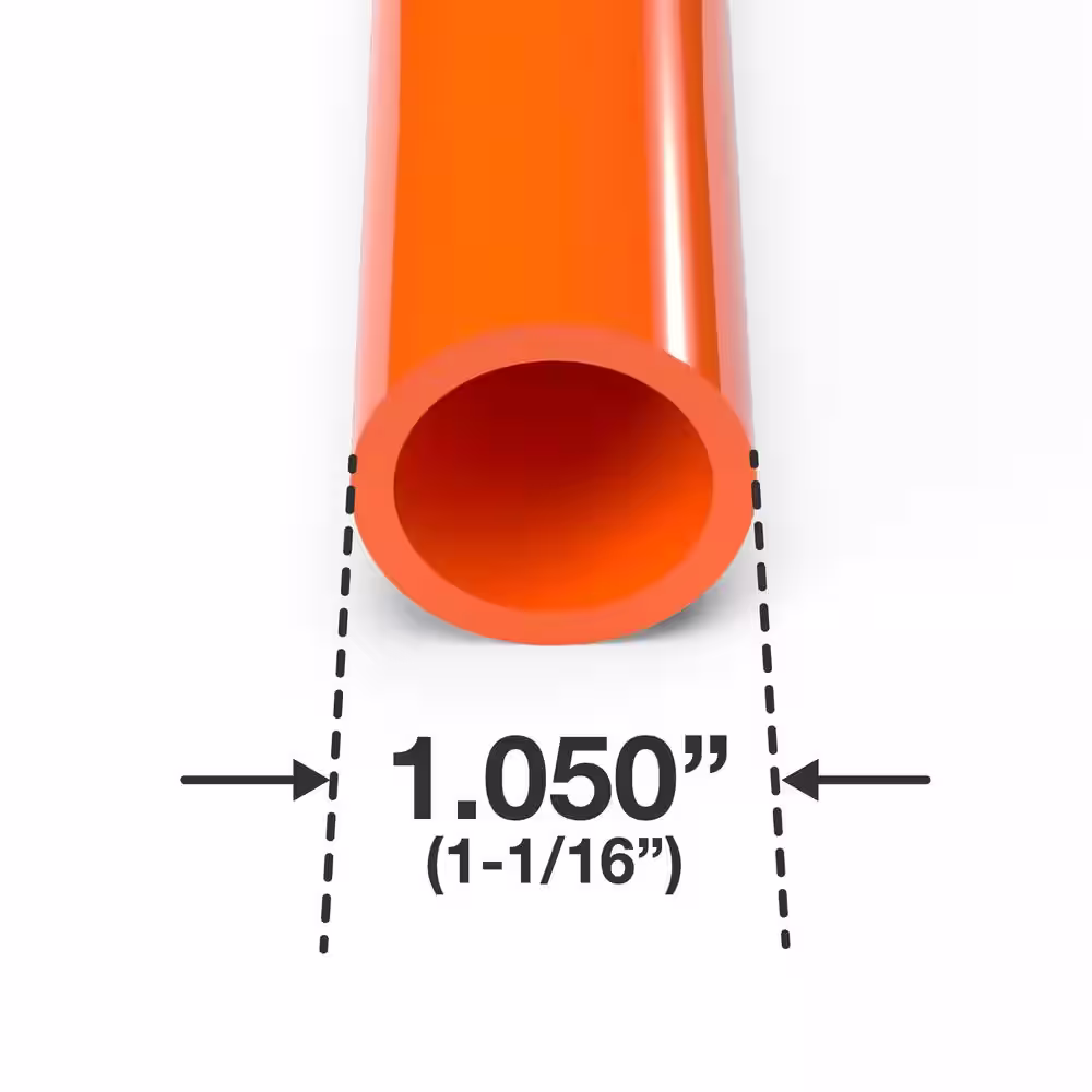 Formufit 3/4 in. x 5 ft. Orange Furniture Grade Schedule 40 PVC Pipe (2-Pack)