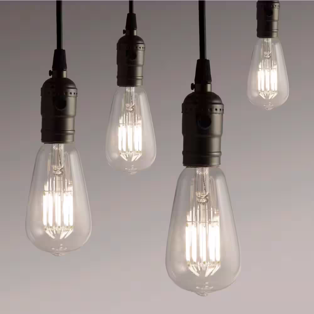 YANSUN ST64 E26 Medium Base 100 Watt Equivalent Vintage LED Edison Filament Light Bulb in Neutral White  (4-Pack)