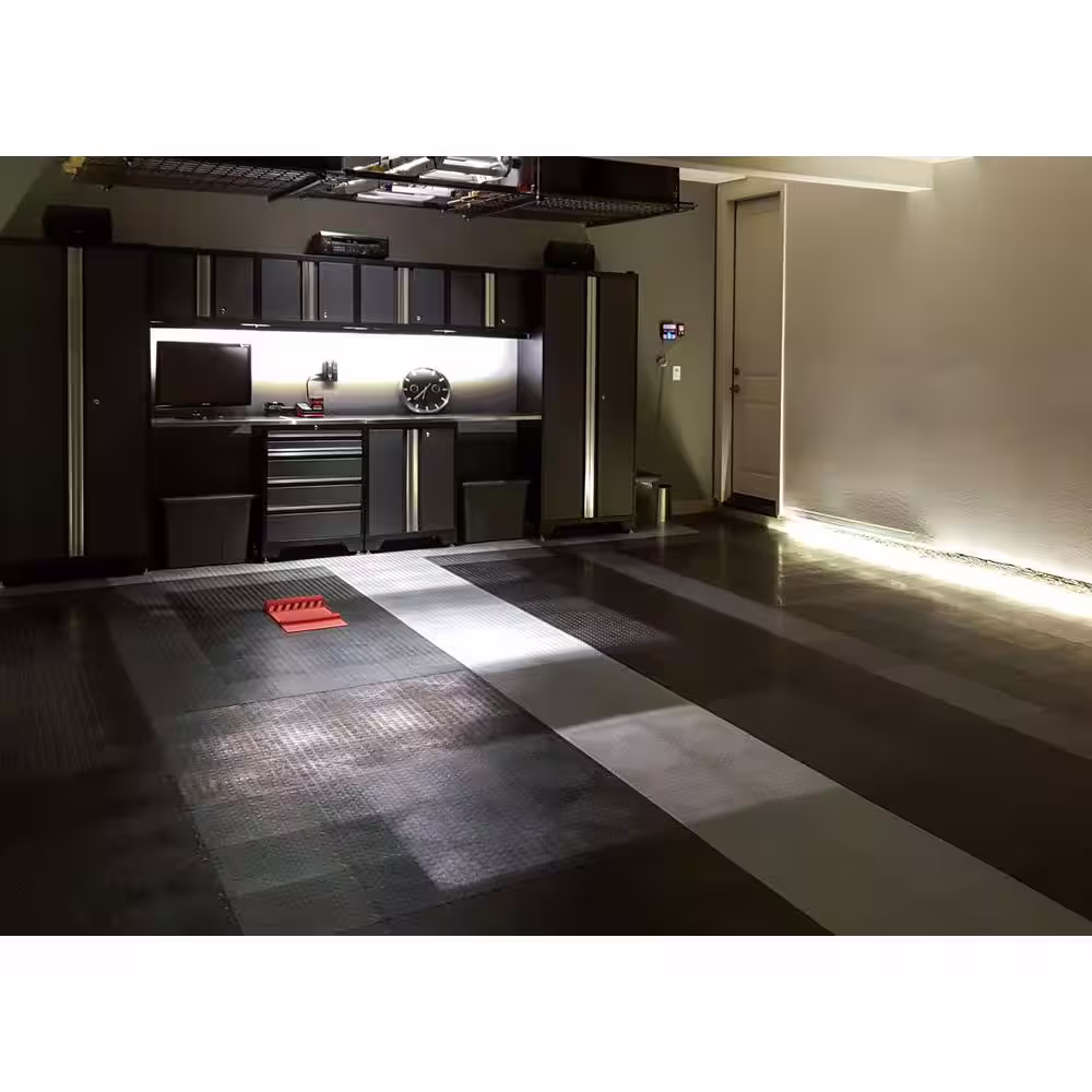 MotorDeck 12 in. x 12 in. Coin Alloy Modular Tile Garage Flooring (24-Pack)