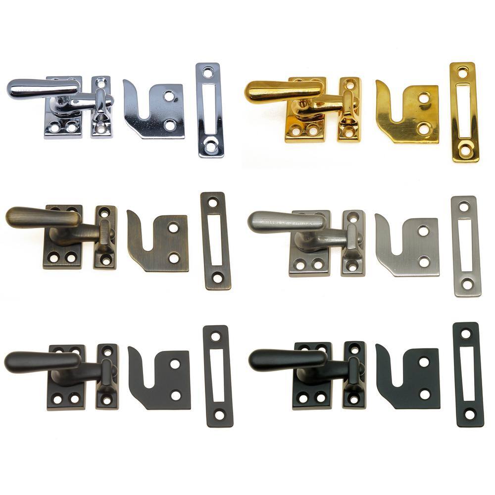 idh by St. Simons Satin Nickel Solid Brass Small Window Sash Lock with Casement Fastener