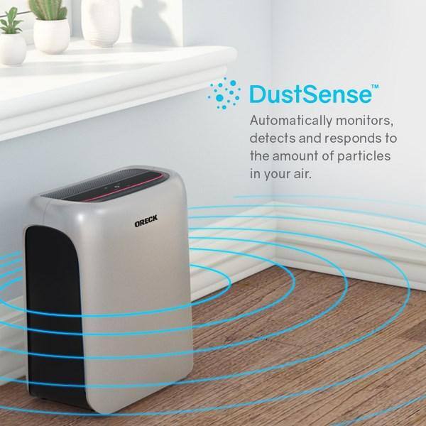 Oreck Air Response HEPA Air Purifier with Odor Control and Auto Mode for Medium Rooms