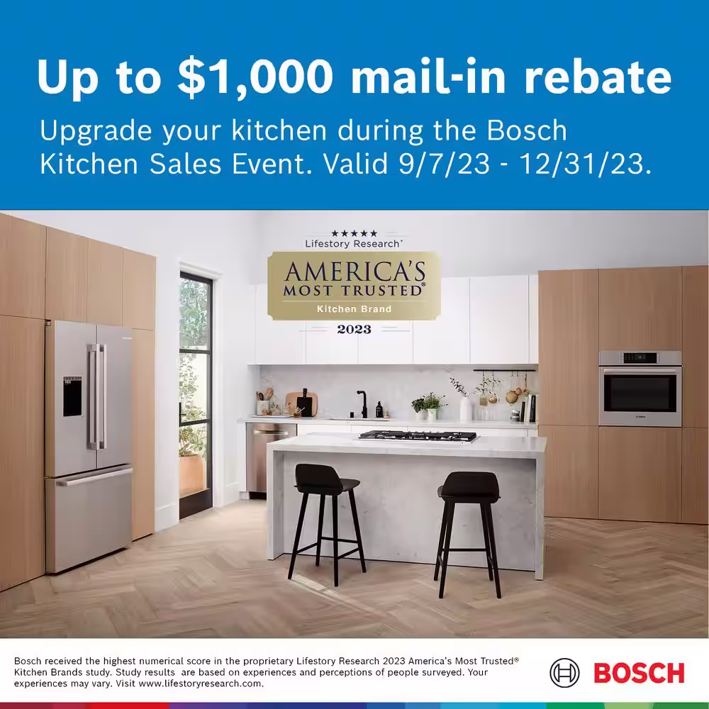 Bosch 800 Series 36 in 21 cu ft Smart Counter Depth French Door Recessed Handle Refrigerator in Stainless Steel w/ Ice & Water