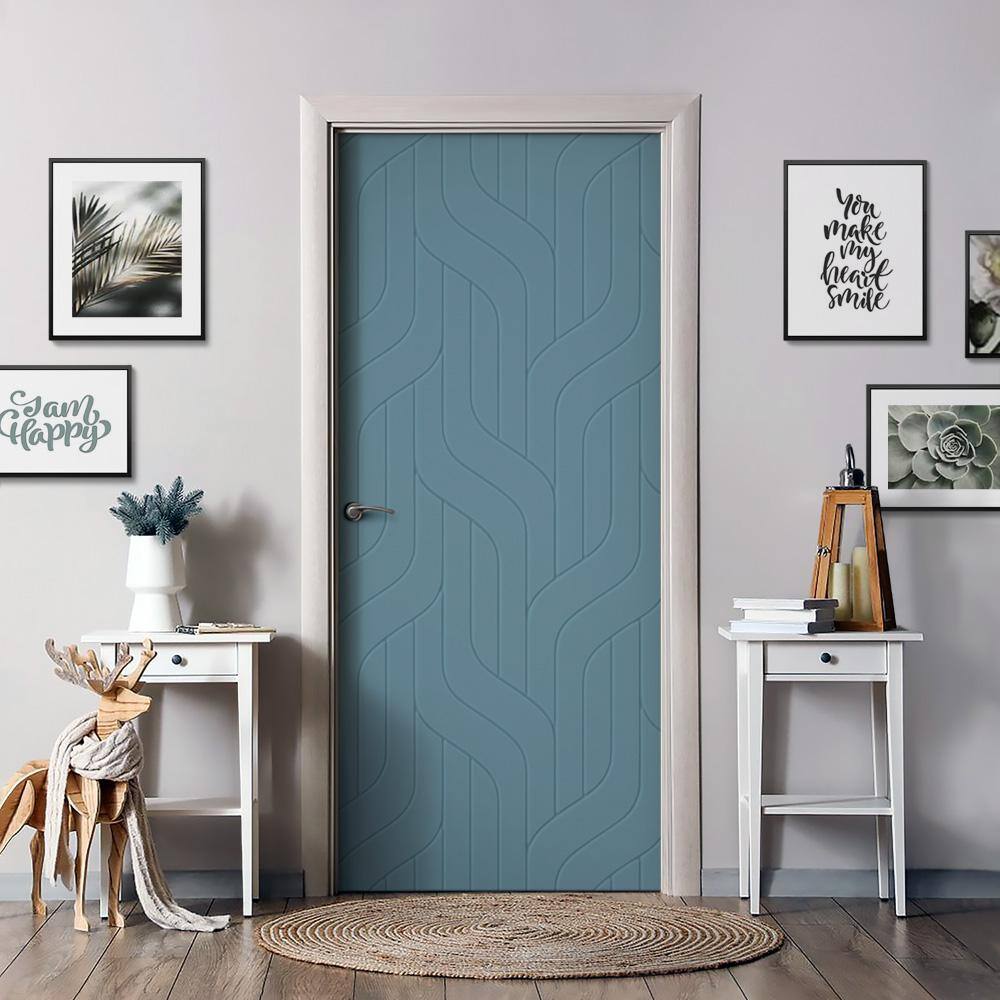 CALHOME 42 in. x 84 in. Hollow Core Dignity Blue Stained Composite MDF Interior Door Slab