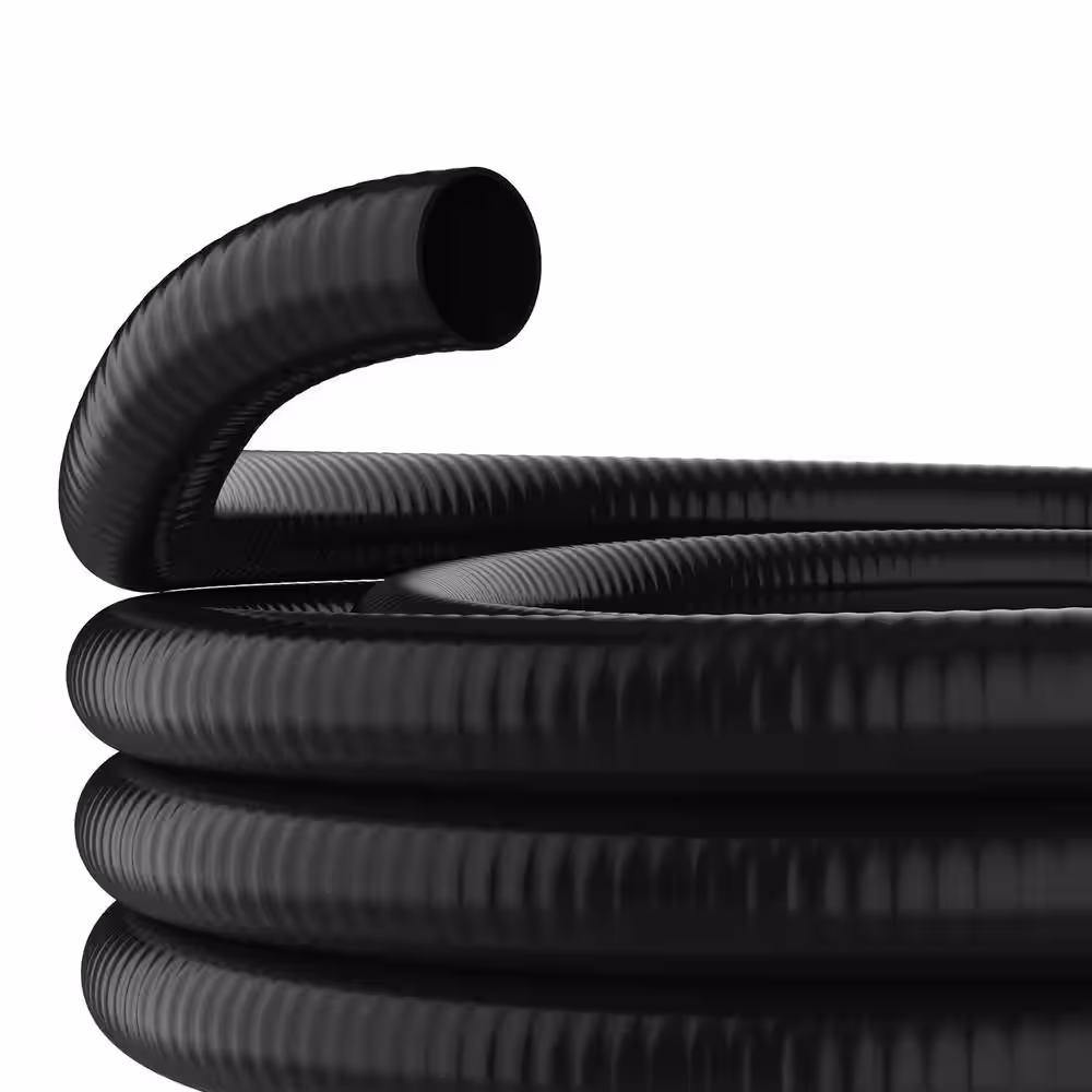 Alpine Corporation 1 in. x 50 ft. Schedule 40 Black PVC Ultra Flexible Hose for Koi Ponds, Irrigation, Water Gardens and More