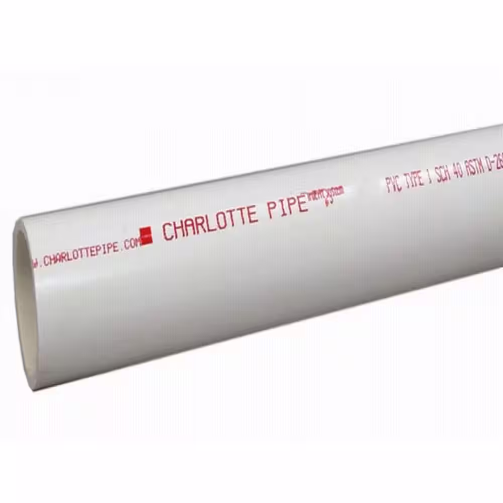 Charlotte Pipe 3 in. x 10 ft. PVC Schedule 40 DWV Pipe