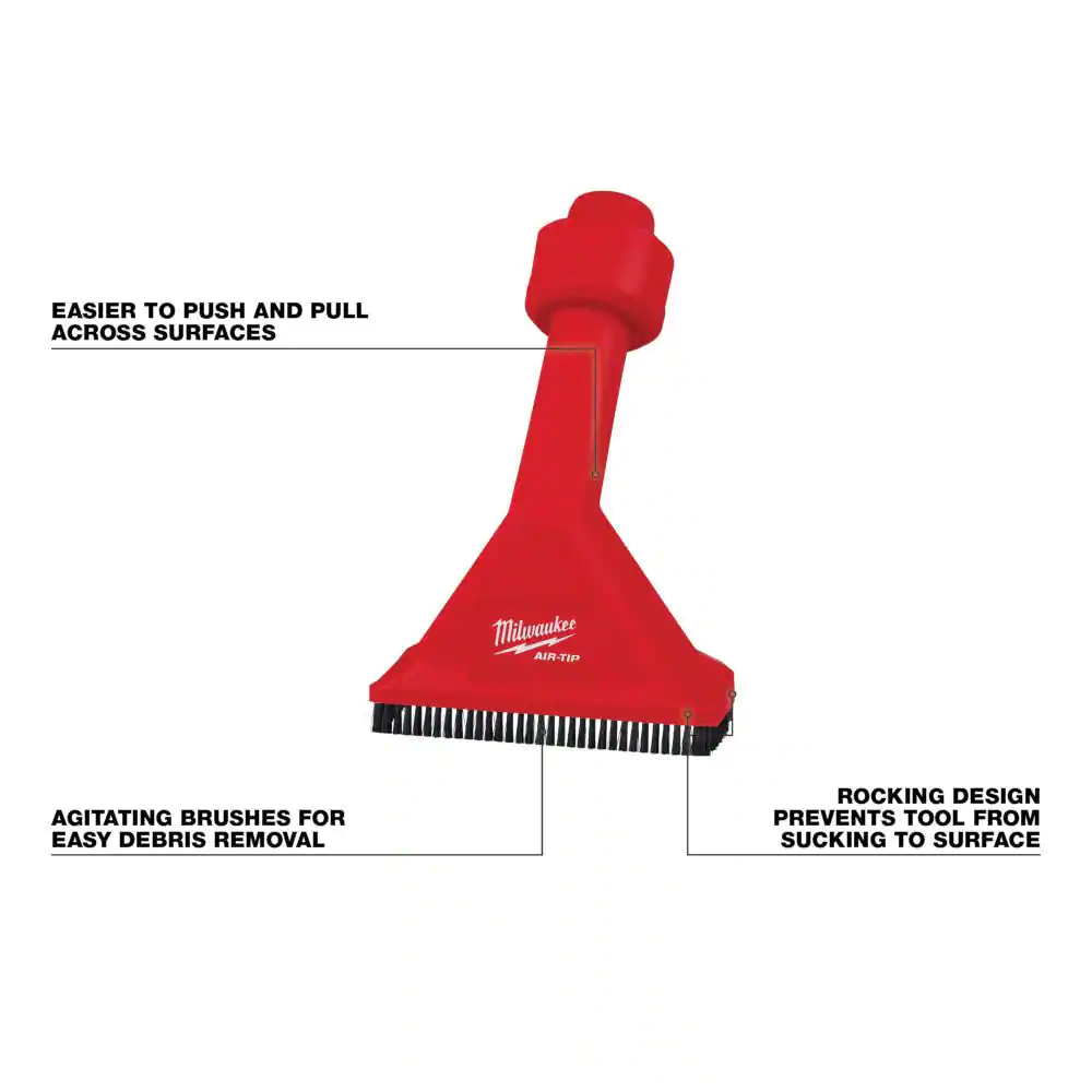 Milwaukee AIR-TIP 1-1/4 in. - 2-1/2 in. Rocking Utility Nozzle Attachment With Brushes For Wet/Dry Shop Vacuums (1-Piece)