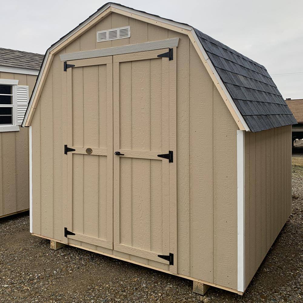 LITTLE COTTAGE CO. Value Gambrel 8 ft. x 16 ft. Wood Storage Building Precut Kit with 4 ft. Sidewalls with Floor