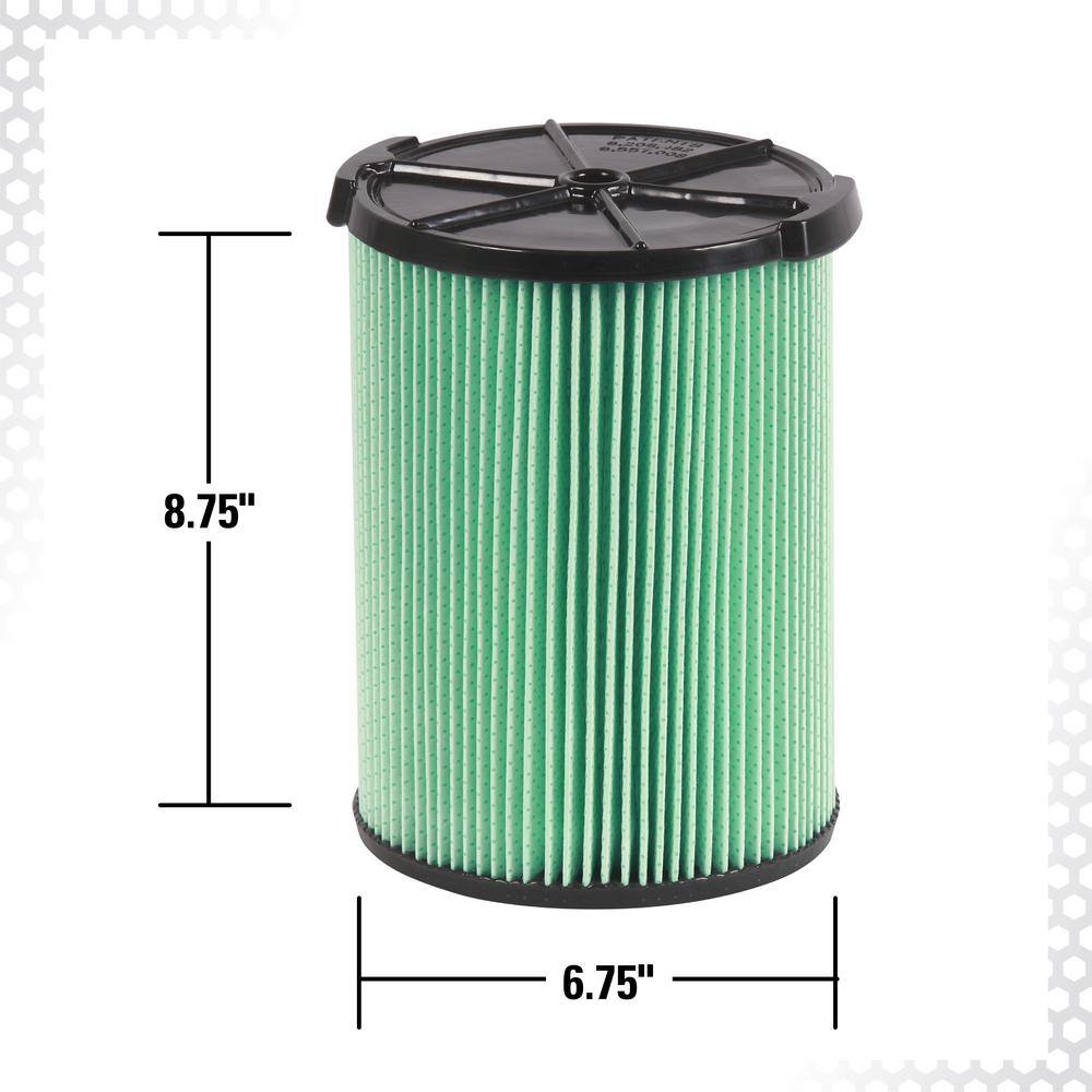 RIDGID HEPA Material Pleated Paper Wet/Dry Vac Cartridge Filter for Most 5 Gallon and Larger RIDGID Shop Vacuums (16-Pack)