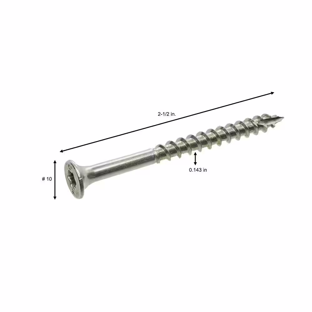 Grip-Rite #10 x 2-1/2 in. 305 Stainless Steel Star Drive Deck Screw (1 lb/Pack)