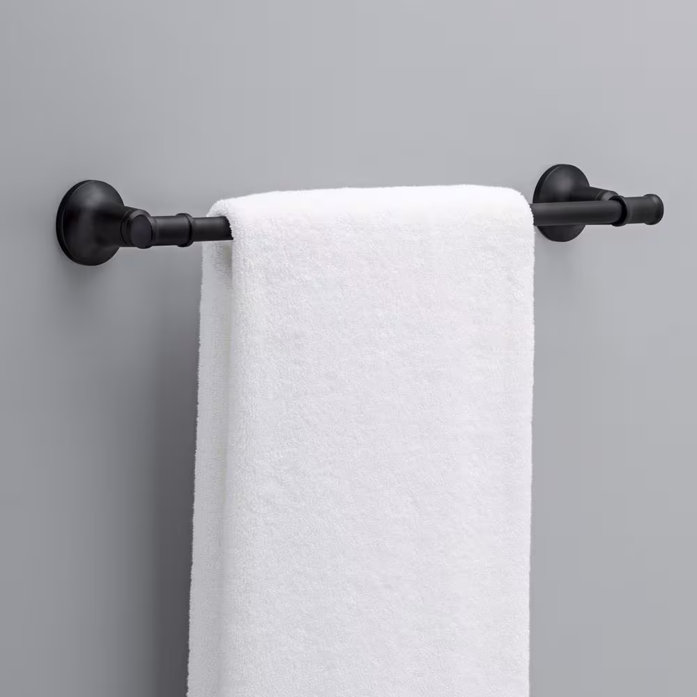 Delta Chamberlain 18 in. Wall Mount Towel Bar Bath Hardware Accessory in Matte Black