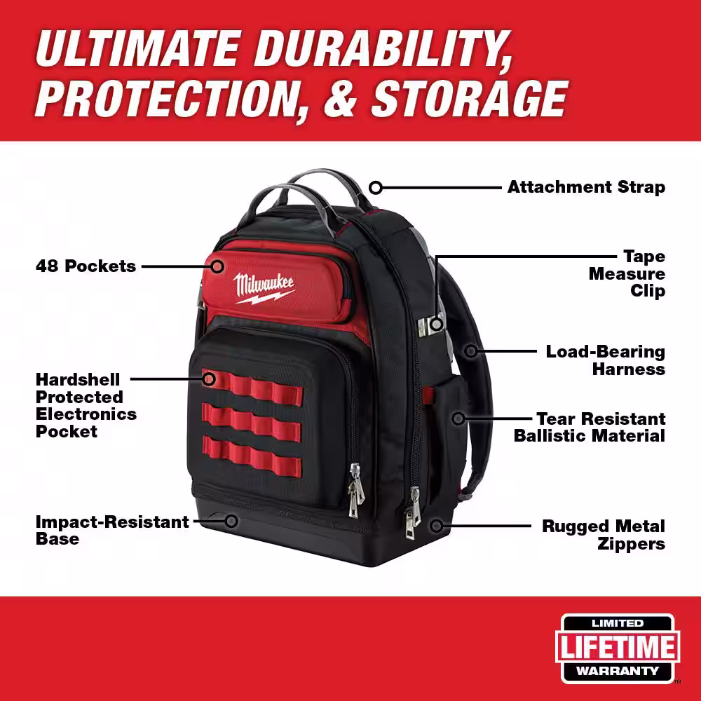 Milwaukee 15 in. Ultimate Jobsite Backpack with 5-in-1 Folding Knife