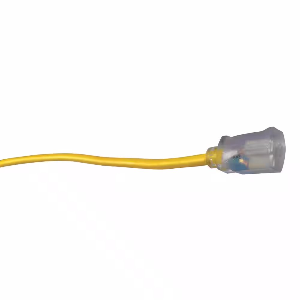 Southwire 100 ft. 12/3 SJTW Hi-Visibility Outdoor Heavy-Duty Extension Cord with Power Light Plug