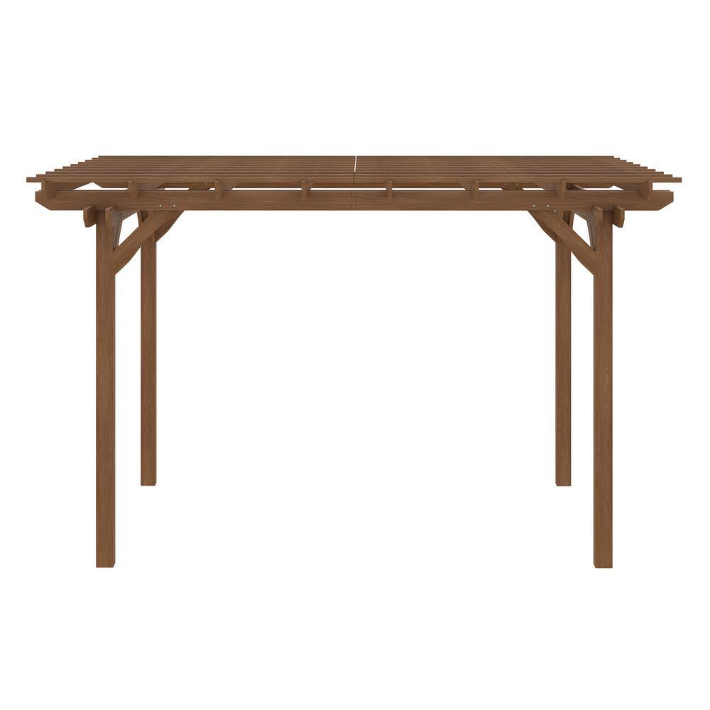 Outsunny 12 ft. x 10 ft. Outdoor Pergola, Wood Gazebo Grape Trellis with Stable Structure, Deck