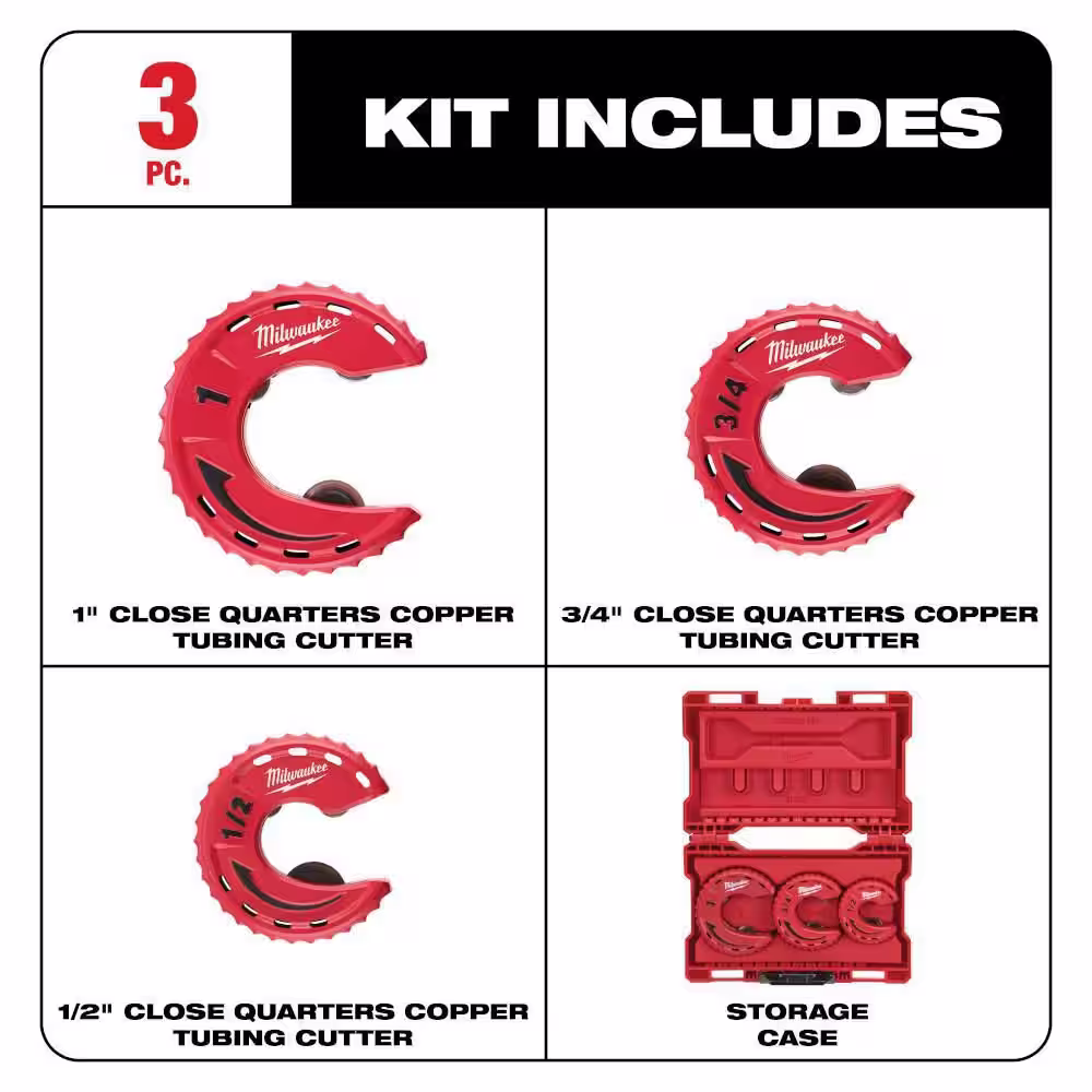 Milwaukee Close Tubing Cutter Set and 1-1/2 in. Constant Swing Copper Tubing Cutter