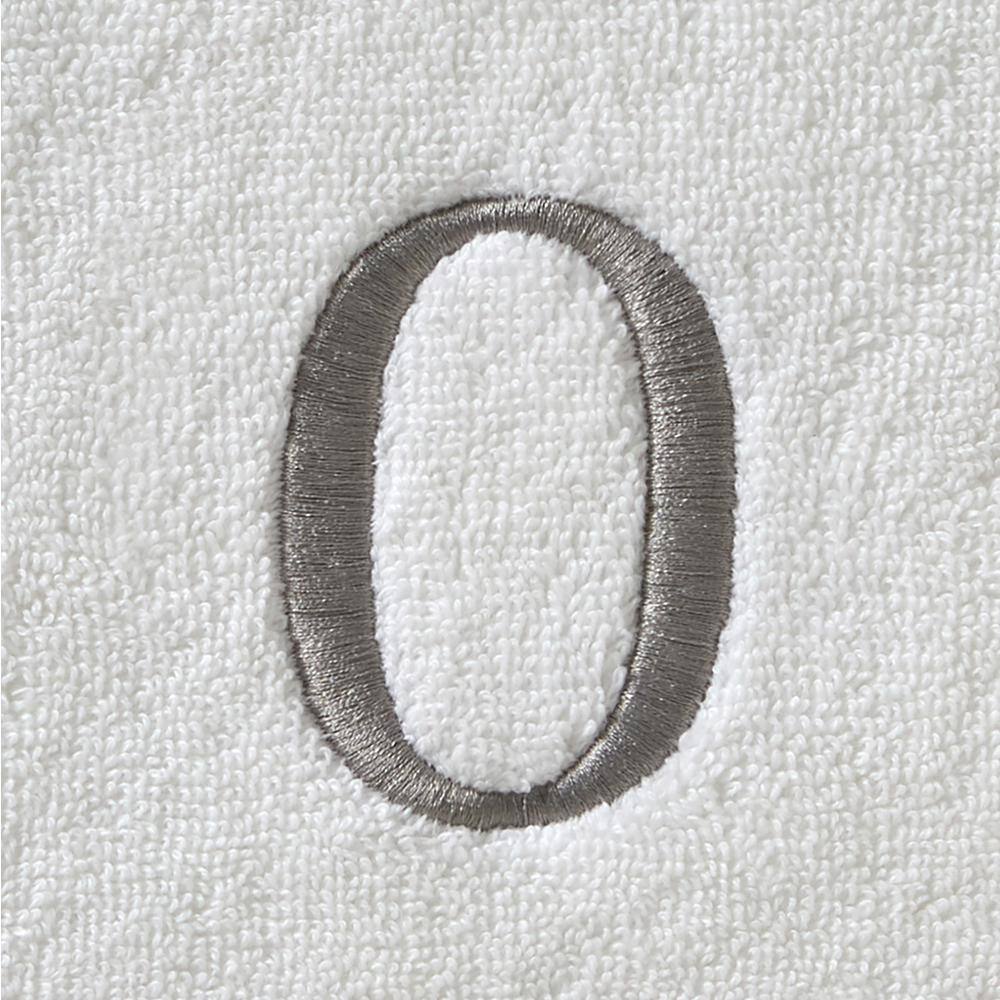SKL Home Casual Monogram Letter O Hand Towel 2 piece set, white, cotton