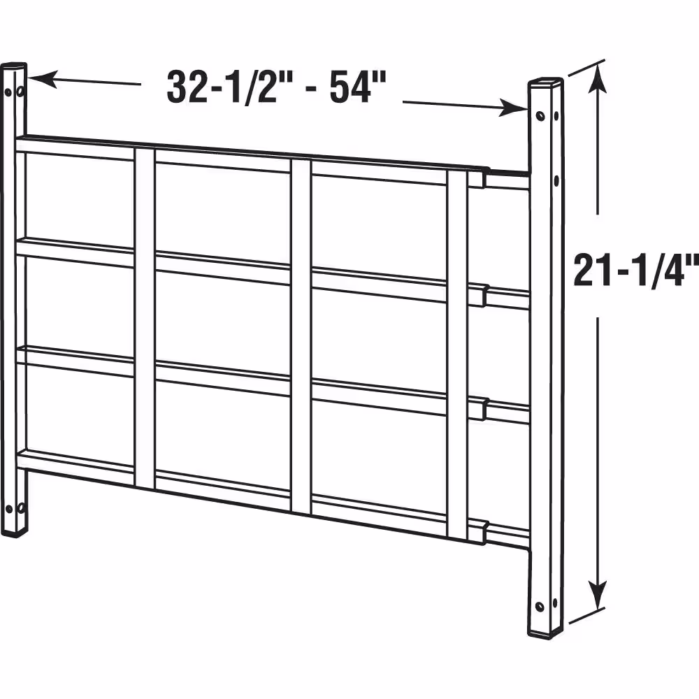 Segal 31 in. to 54 in. x 21-1/2 in. Steel Black 4-Bar Fixed Window Guard NON-EGRESS