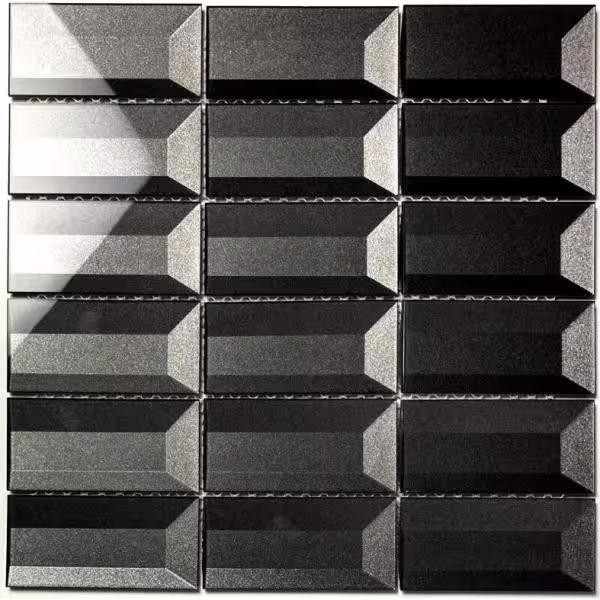 ABOLOS Hollywood Regency Metallic Beveled Stacked Mosaic 12 in. x 12 in. Glossy Glass Decorative Wall Tile (1 sq. ft./Sheet)