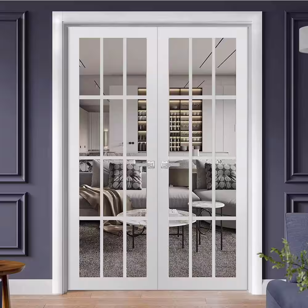Sartodoors 3355 60 in. x 84 in. Universal Handling Frosted Glass Solid Core White Finished Pine Wood Interior Door Slab