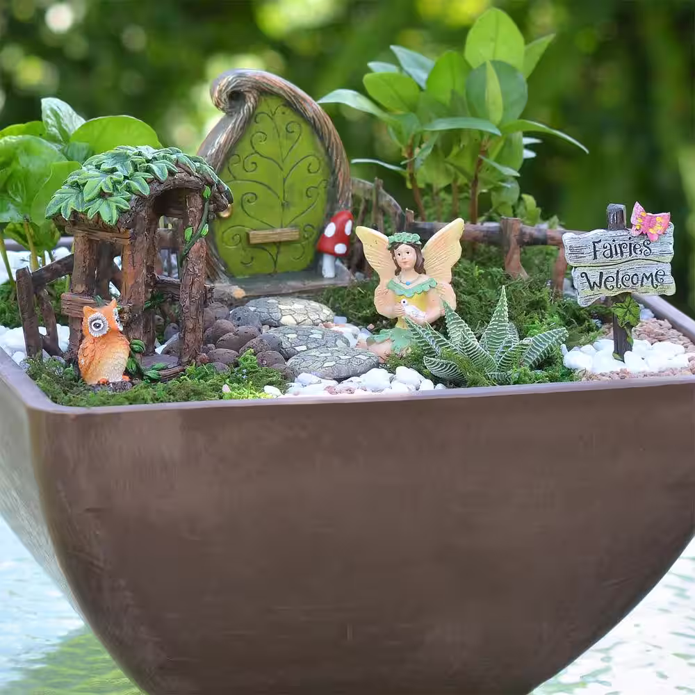 Arcadia Garden Products Charming Forest Polyresin Fairy Garden Kit (11-Piece)